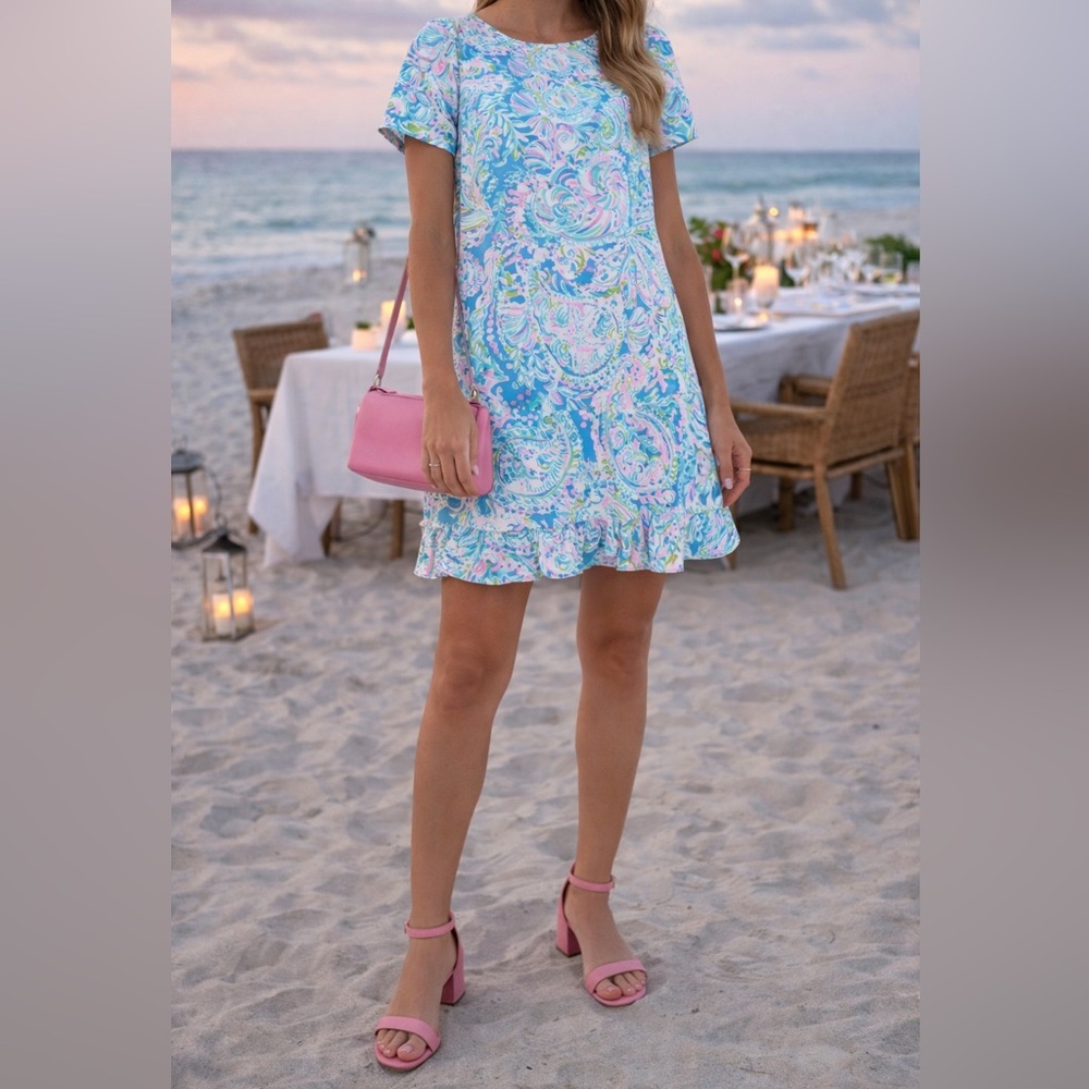 Lilly Pulitzer Massey ruffled hemlined romper size 12